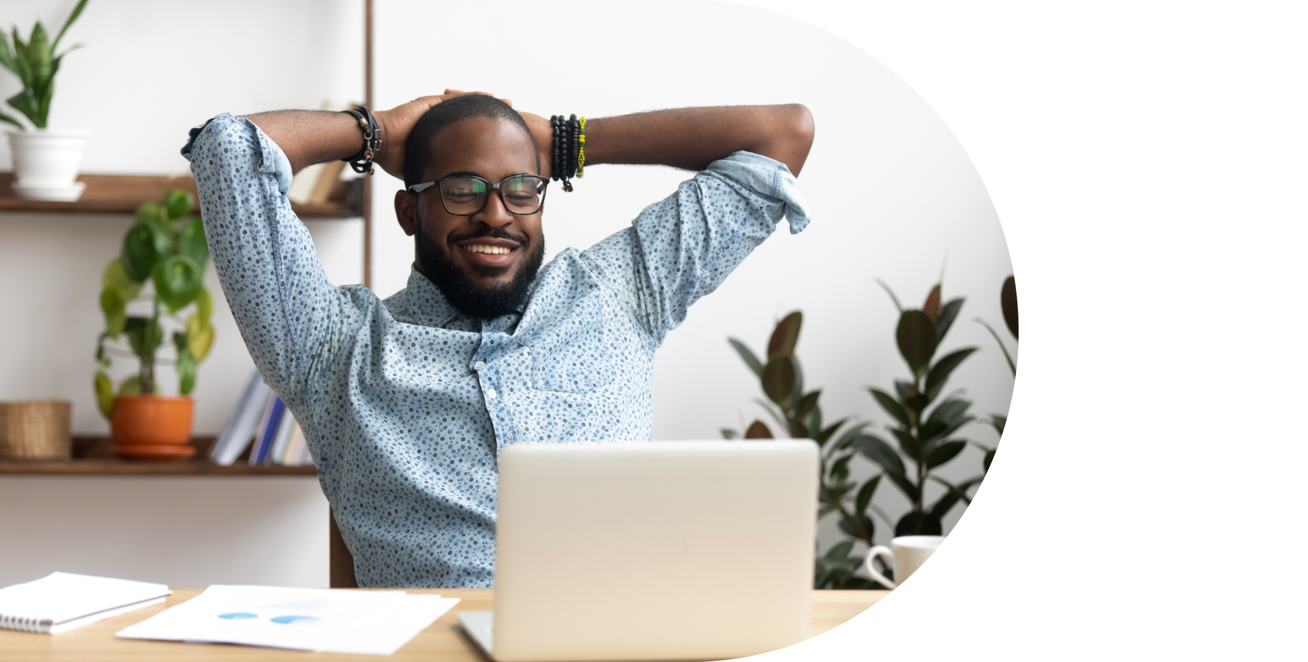 Man Relaxed at desk