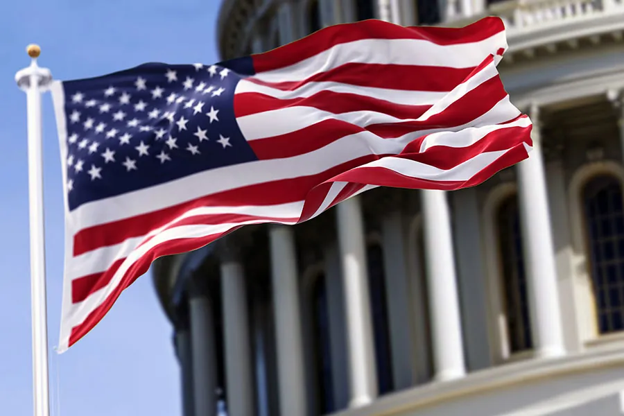 USCapitolandFlag US Capitol and Flag